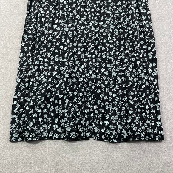 Melrose and Market Floral Maxi Skirt Large Black Blue Elastic Waist Pockets Boho - Picture 11 of 15